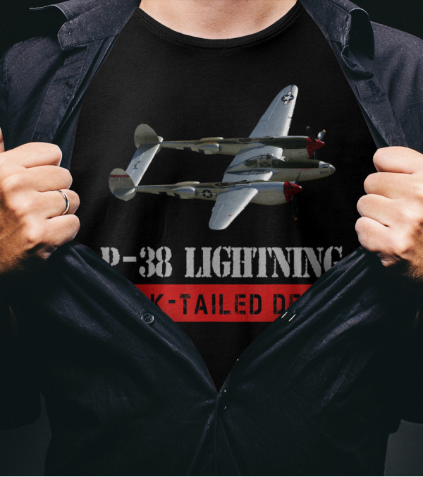 P-38 Lightning Fork-Tailed Devil War Bird T-Shirt