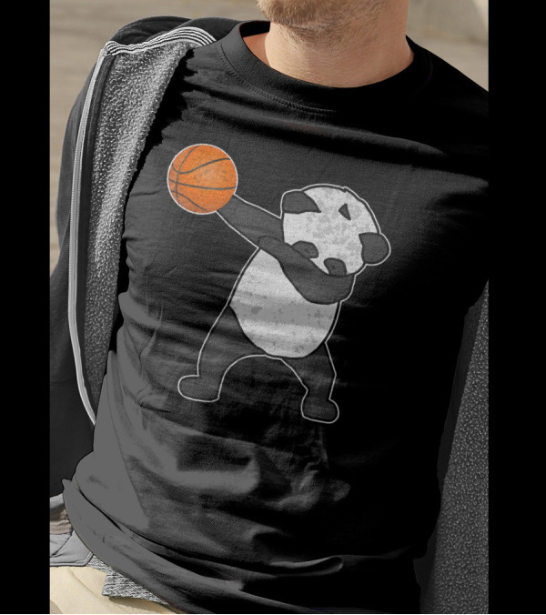 Panda Dabbing With Basketball Sports Dab T-Shirt