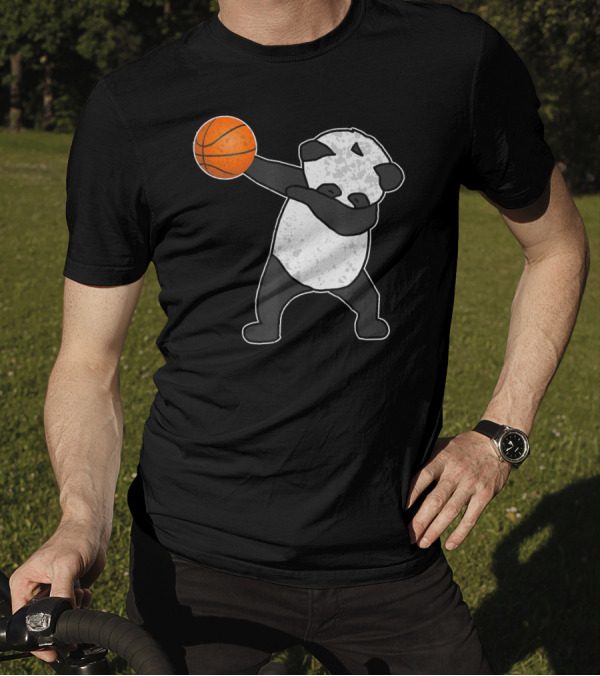 Panda Dabbing With Basketball Sports Dab T-Shirt