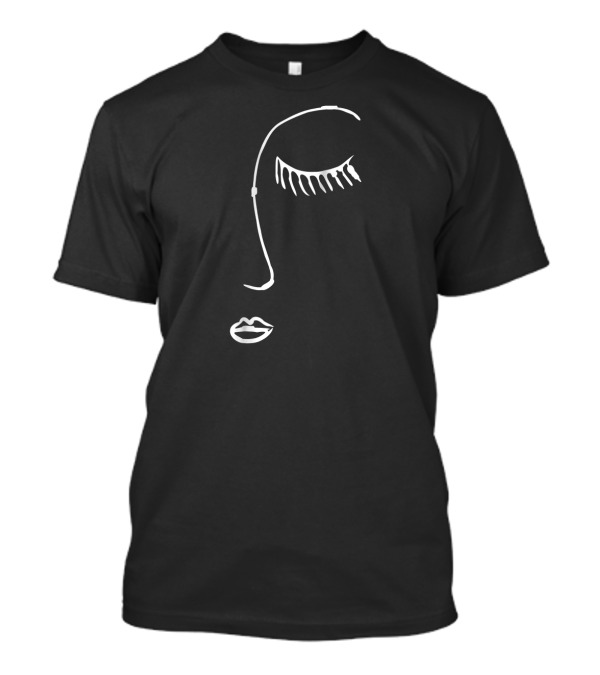 Abstract Minimalist Line Drawing Face Sketch T-Shirt