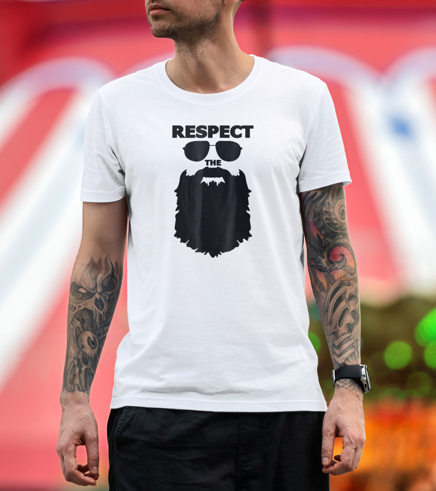 Respect The Beard Sunglasses Novelty T-Shirt