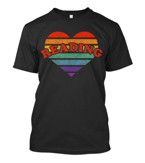 Retro Rainbow Heart Reading 80s LGB Whimsy T-Shirt