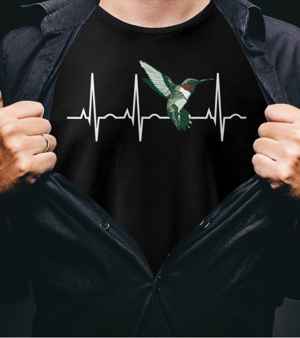 Ruby Throated Hummingbird Heartbeat Best Bird T-Shirt