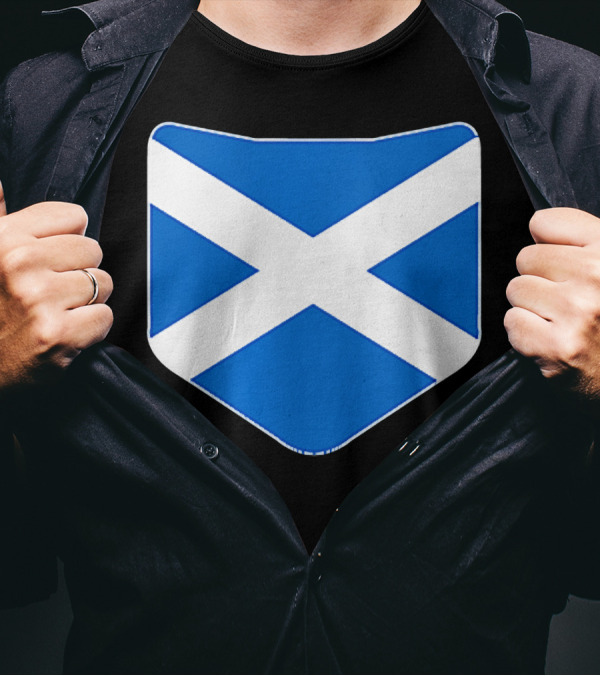 Scotland Flag St. Andrew's Cross Shield T-Shirt