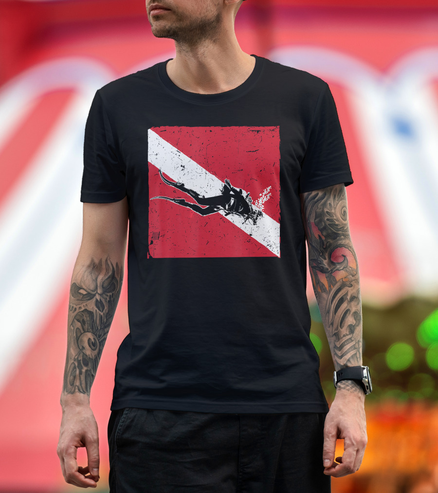 Scuba Diving Flag with Diver in Action T-Shirt