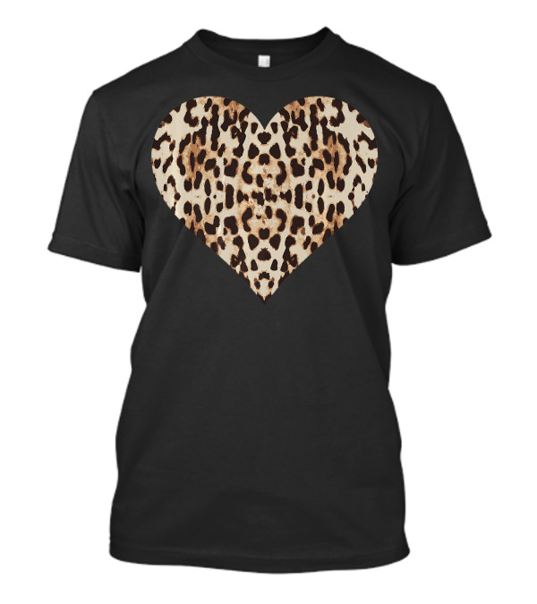Cheetah Leopard Heart Animal Print T-Shirt