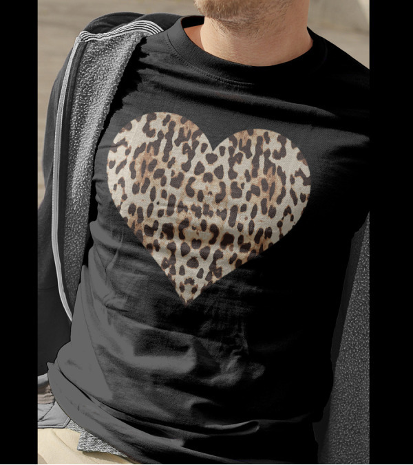 Cheetah Leopard Heart Animal Print T-Shirt