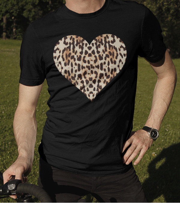 Cheetah Leopard Heart Animal Print T-Shirt