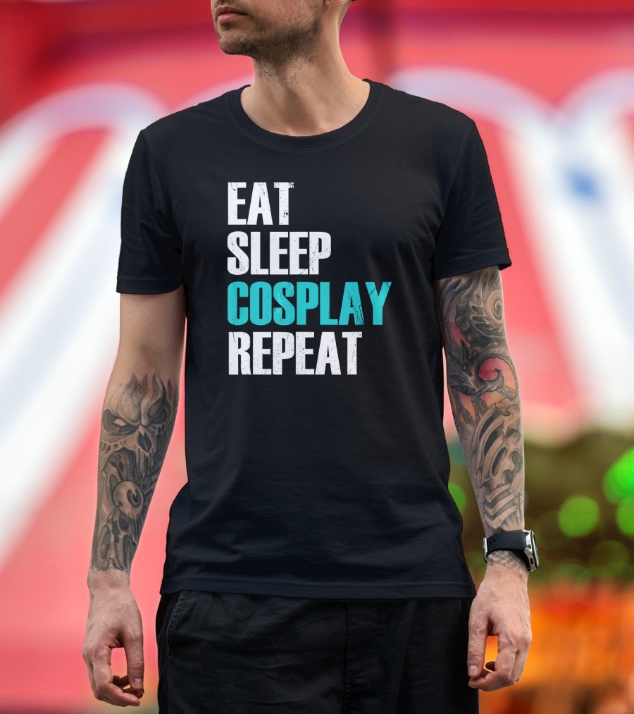 Eat Sleep Cosplay Repeat Cool Comic Conv T-Shirt