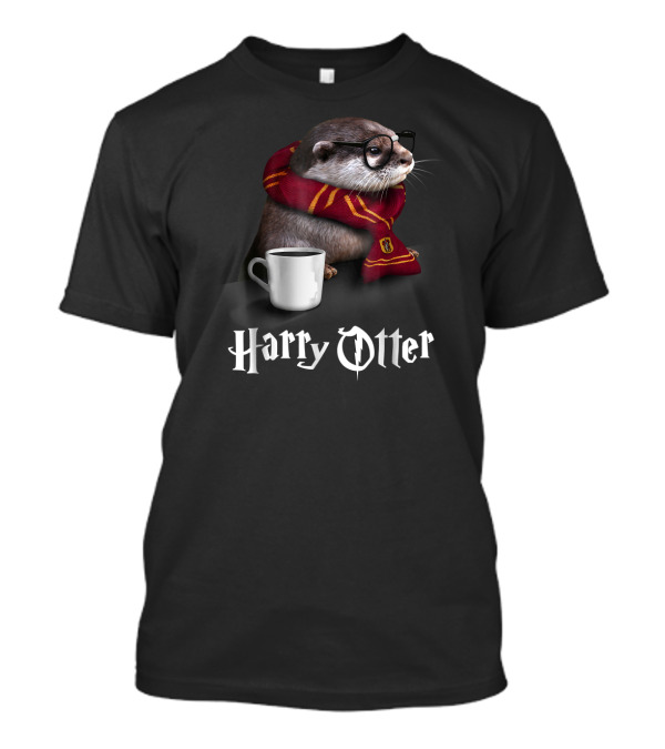 Harry Otter Funny Otter With Glasses And Red Scarf T-Shirt