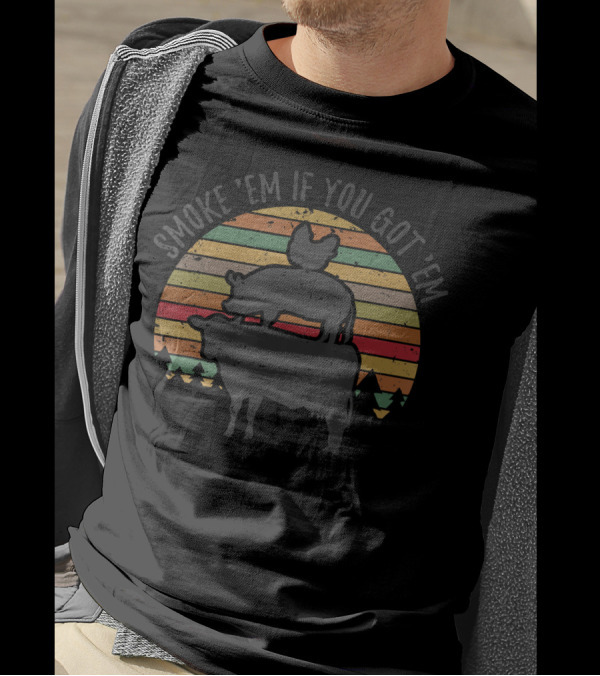 Smoke 'Em If You Got 'Em Vintage Sunset BBQ Animals T-Shirt