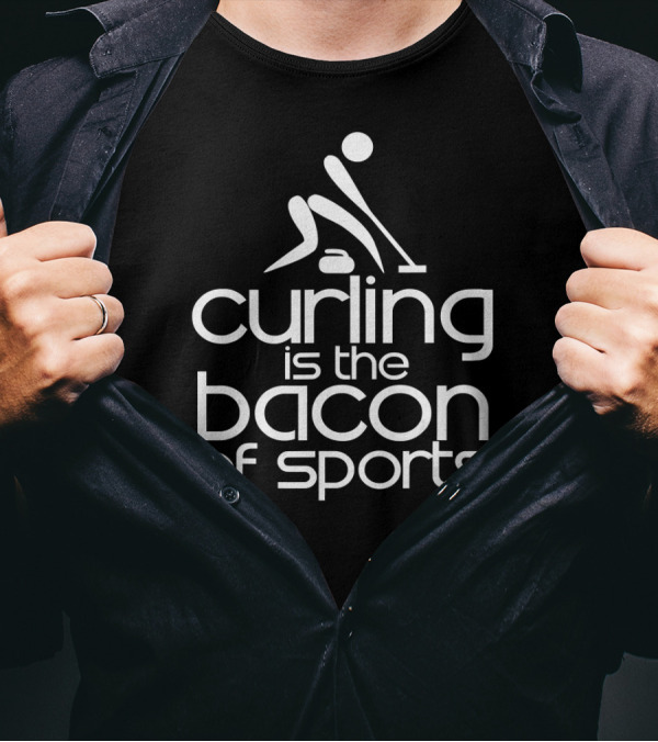 FUNNY CURLING IS THE BACON OF SPORTS ICONIC STICK FIGURE T-Shirt