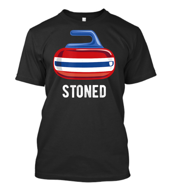 Stoned Curling Pun Curling Sweep Tea T-Shirt