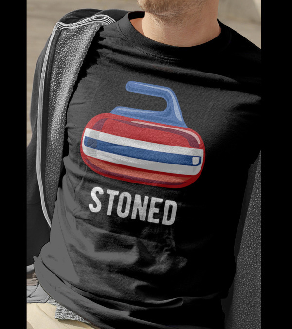 Stoned Curling Pun Curling Sweep Tea T-Shirt