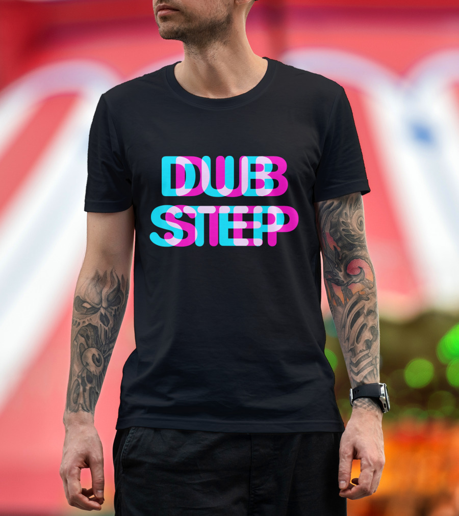 Dubstep Music Disco Sound Vivid Overlapping Text T-Shirt