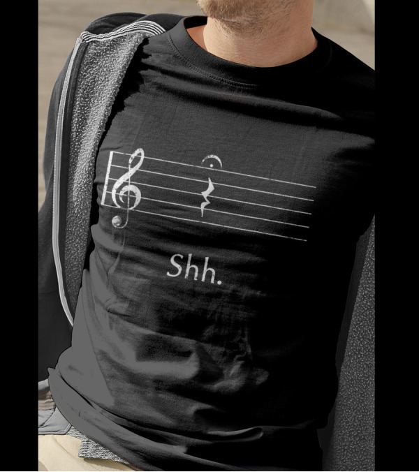 Shh Quarter Rest Funny Music T-Shirt