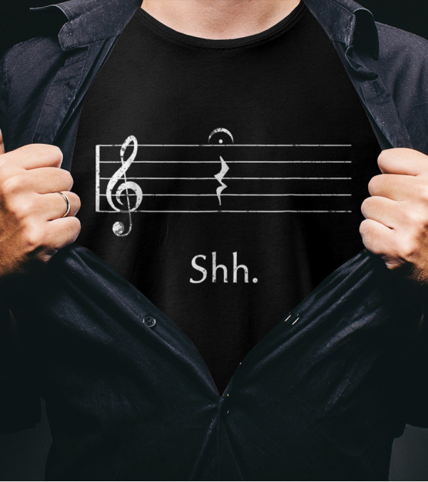 Shh Quarter Rest Funny Music T-Shirt