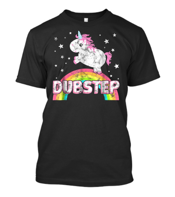 Funny Ironic Cool Unicorn Dubstep Music Stars Rainbow T-Shirt