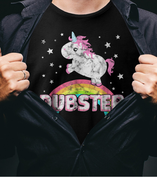 Funny Ironic Cool Unicorn Dubstep Music Stars Rainbow T-Shirt