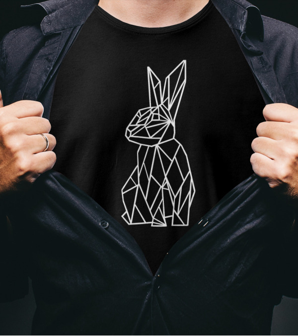 GEOMETRIC LINEWORK BUNNY RABBIT T-Shirt