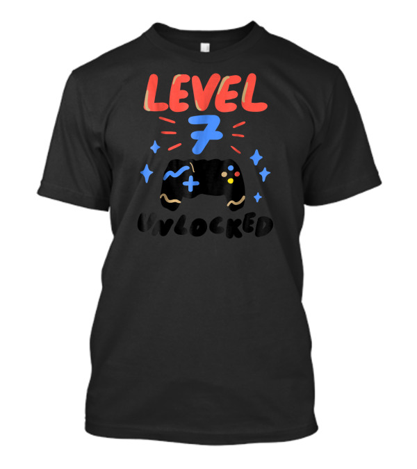 Level 7 Unlocked Video Gamer Geek Controller Enthusiast T-Shirt