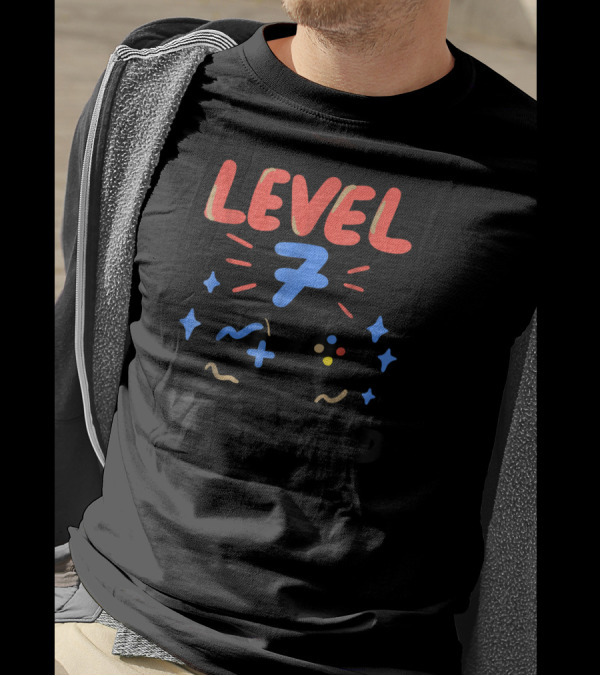 Level 7 Unlocked Video Gamer Geek Controller Enthusiast T-Shirt