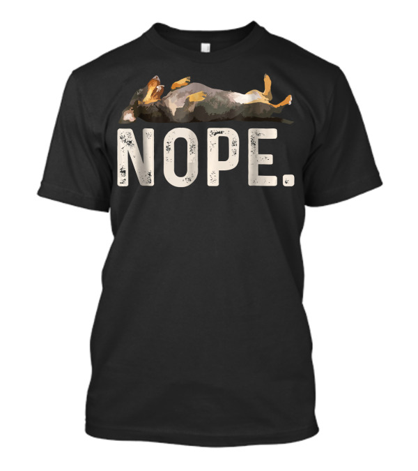 NOPE Lazy Dachshund On Back Nap Mode T-Shirt