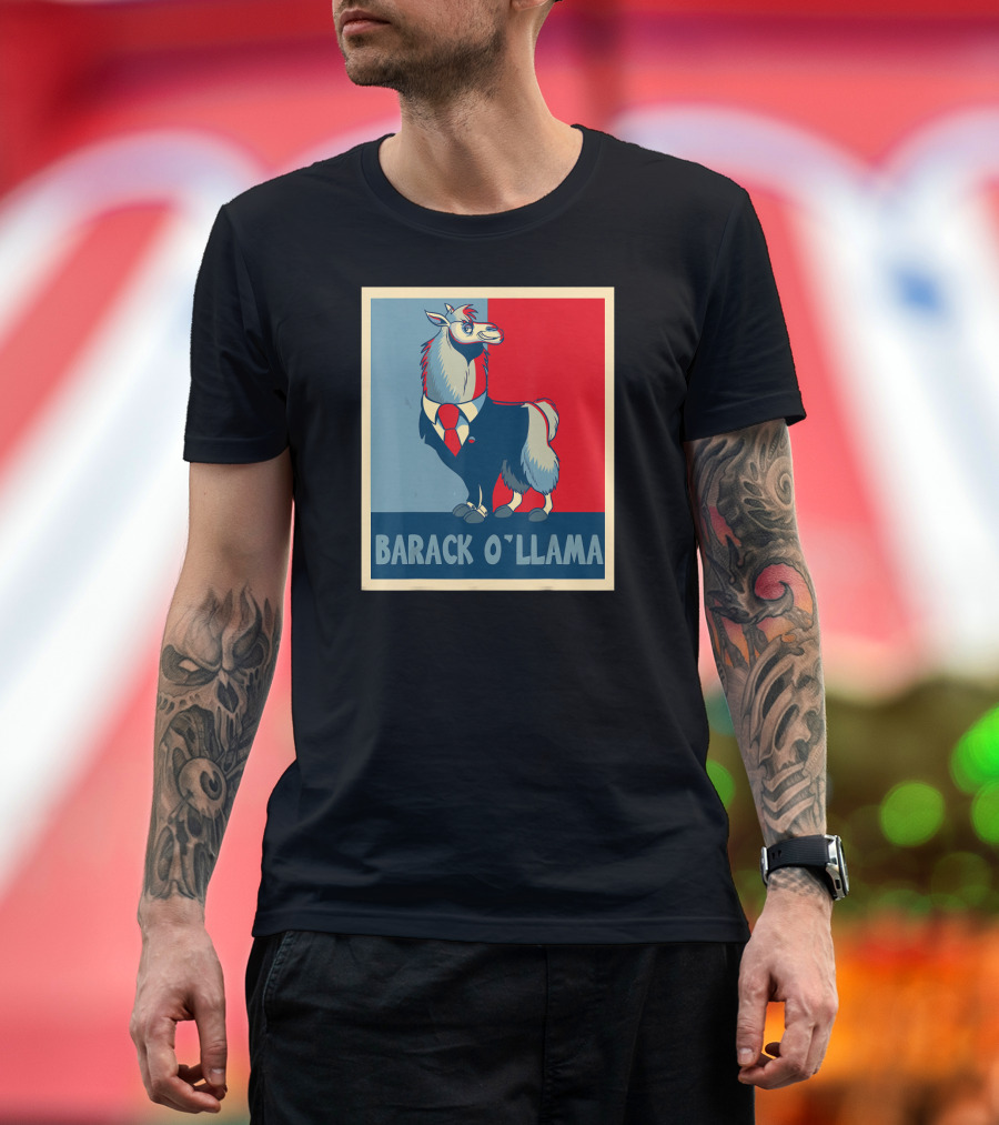 Barack O'Llama Retro Funny Llama Alpaca T-Shirt