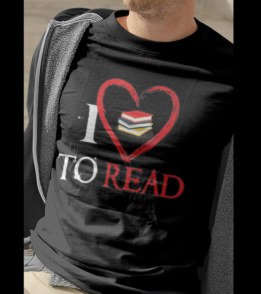 I Love Heart Books To Read T-Shirt