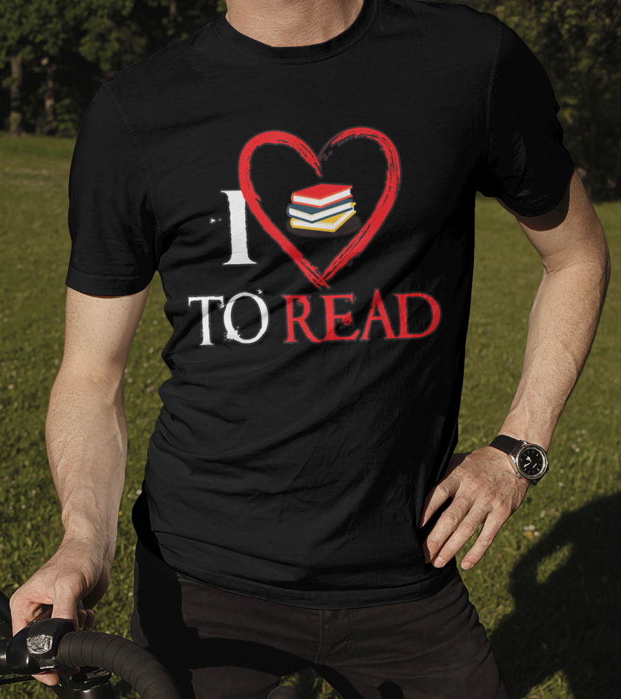 I Love Heart Books To Read T-Shirt