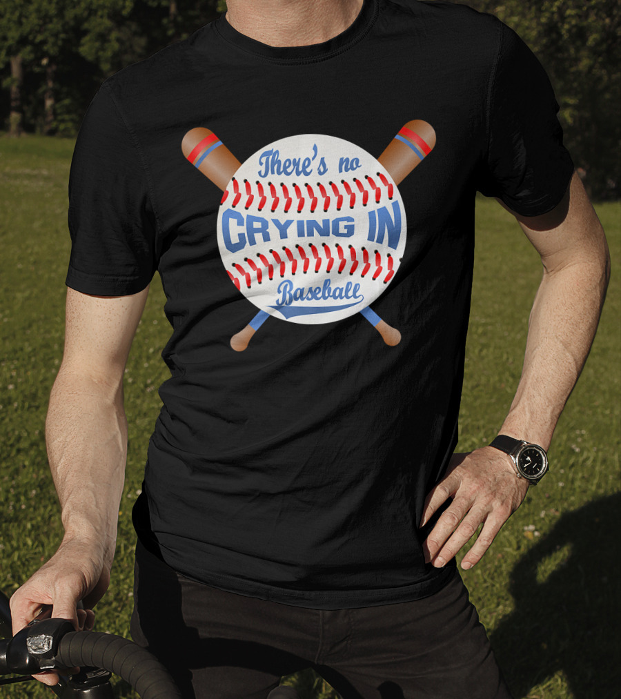 There's No Crying In Baseball Pink Bat T-Shirt