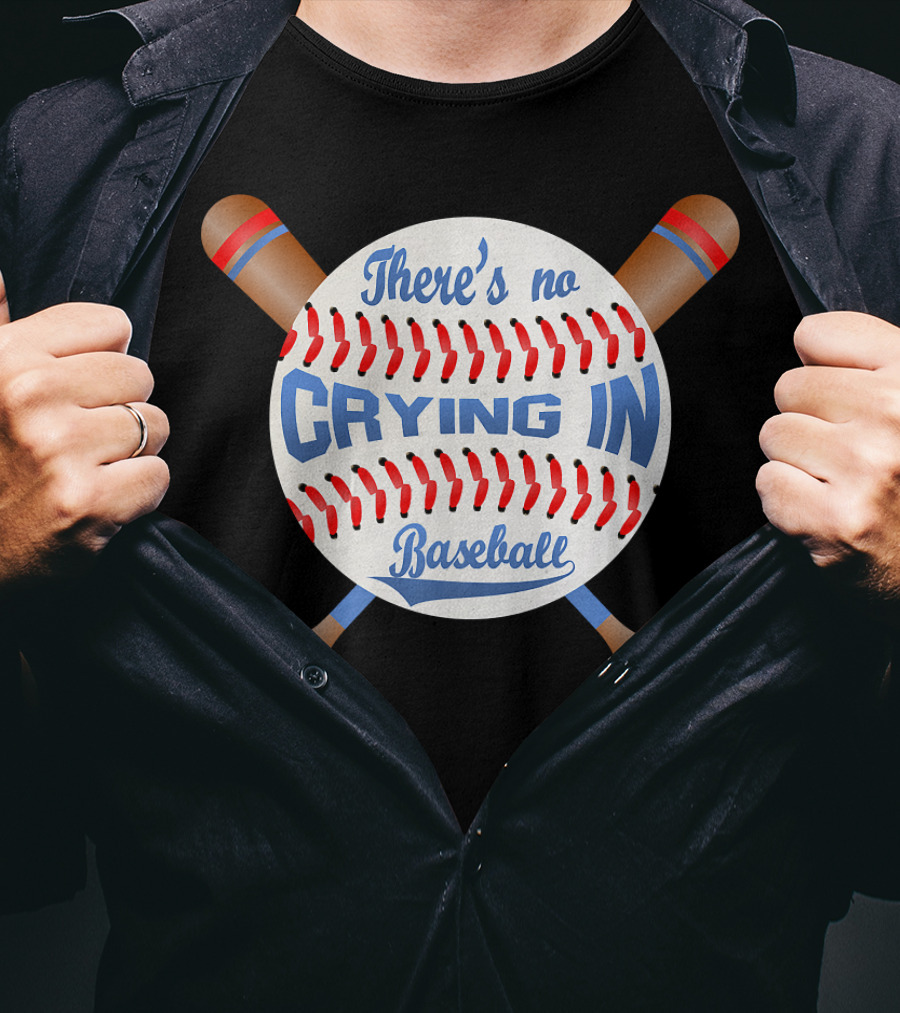 There's No Crying In Baseball Pink Bat T-Shirt