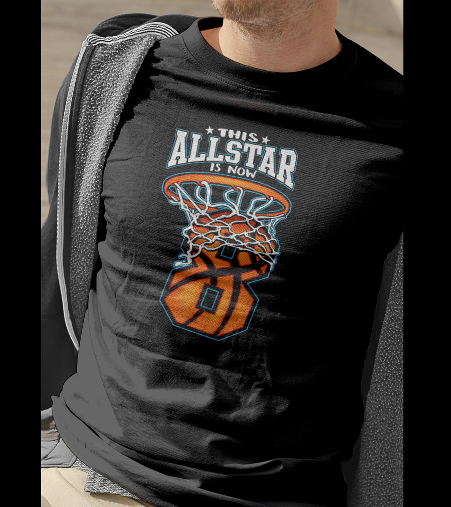 This All Star Is Now 8 Birthday Basketball Hoop T-Shirt