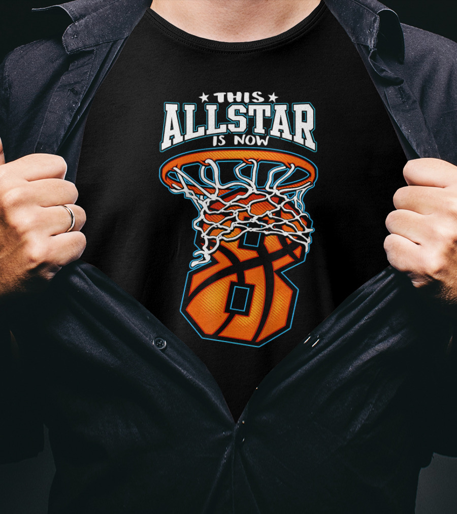 This All Star Is Now 8 Birthday Basketball Hoop T-Shirt