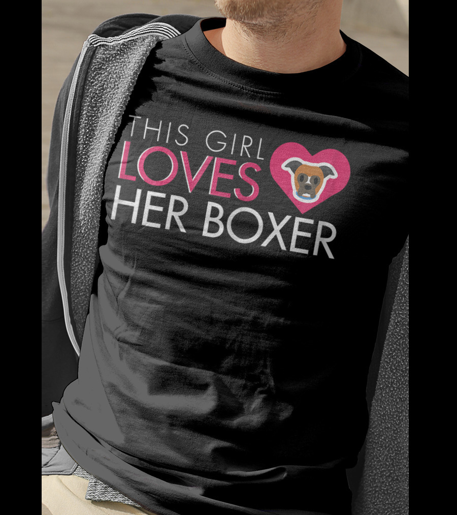 This Girl Loves Her Boxer Heart Dog T-Shirt