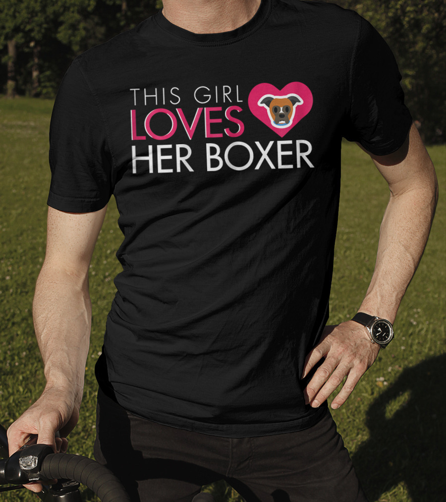 This Girl Loves Her Boxer Heart Dog T-Shirt