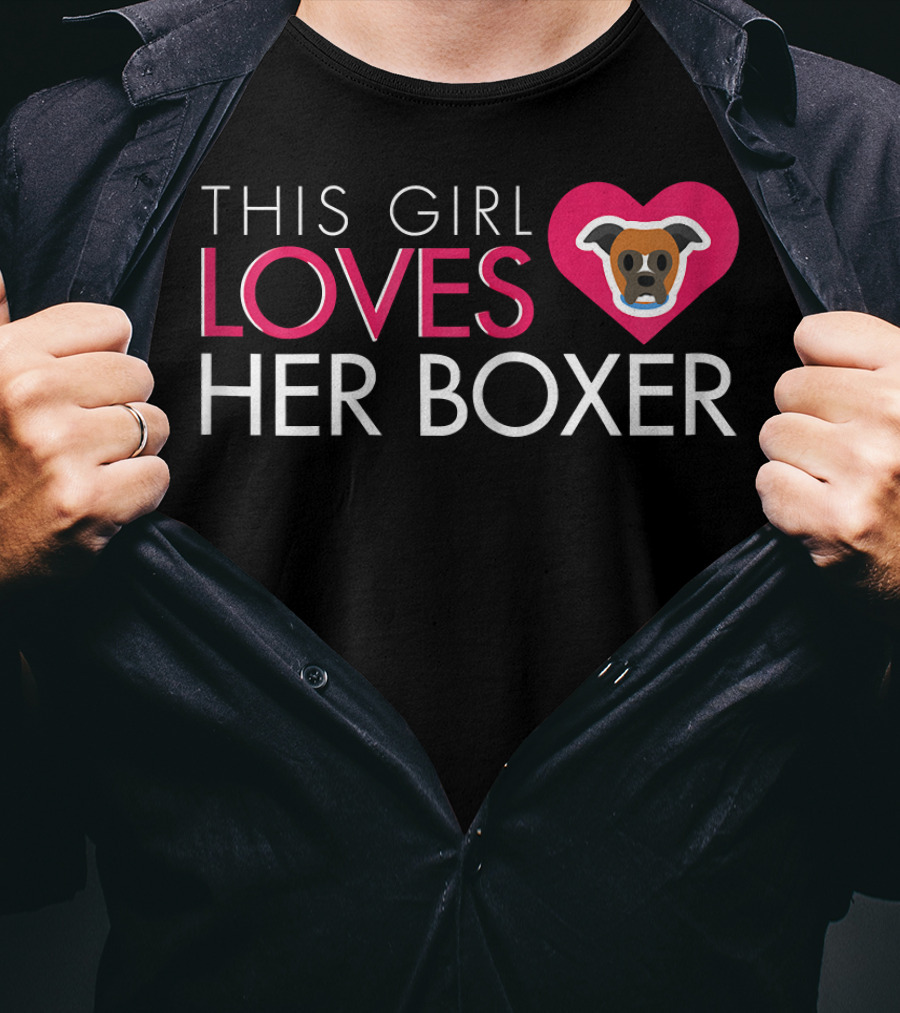 This Girl Loves Her Boxer Heart Dog T-Shirt