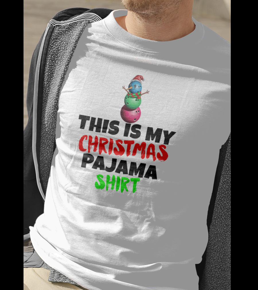 This Is My Christmas Pajama Shirt Santa Snowman T-Shirt