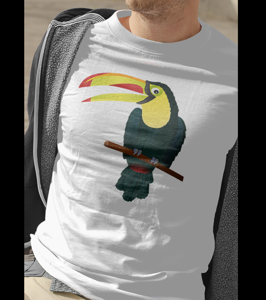 Toucan Bird Perched On Branch With Vibrant Beak T-Shirt