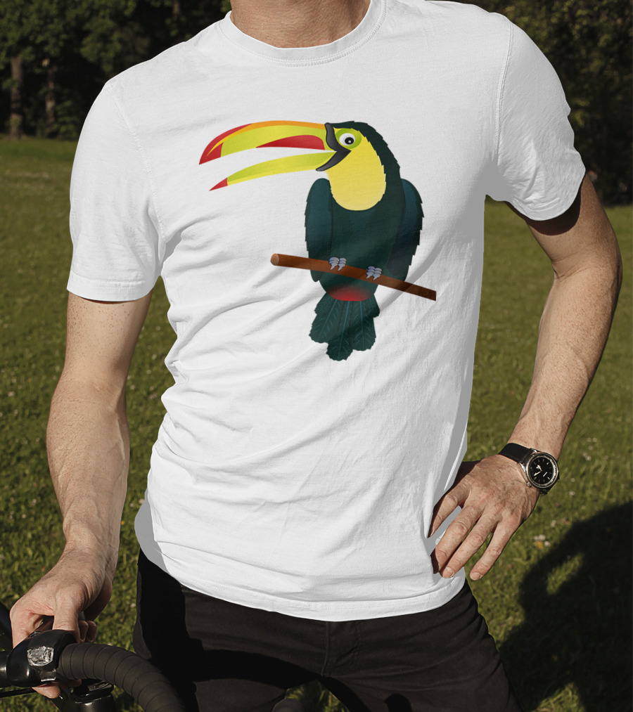 Toucan Bird Perched On Branch With Vibrant Beak T-Shirt