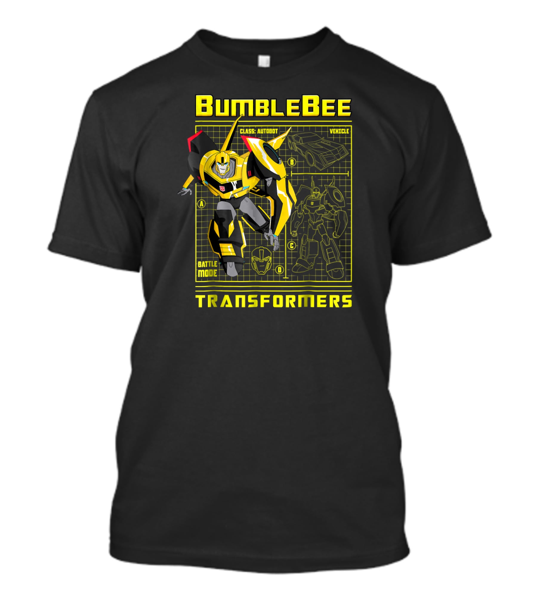 Transformers Bumblebee Battle Mode Autobot Vehicle Blueprint T-Shirt