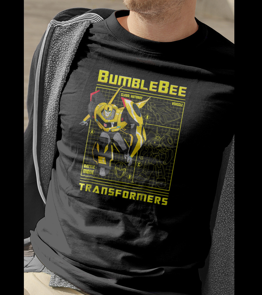 Transformers Bumblebee Battle Mode Autobot Vehicle Blueprint T-Shirt