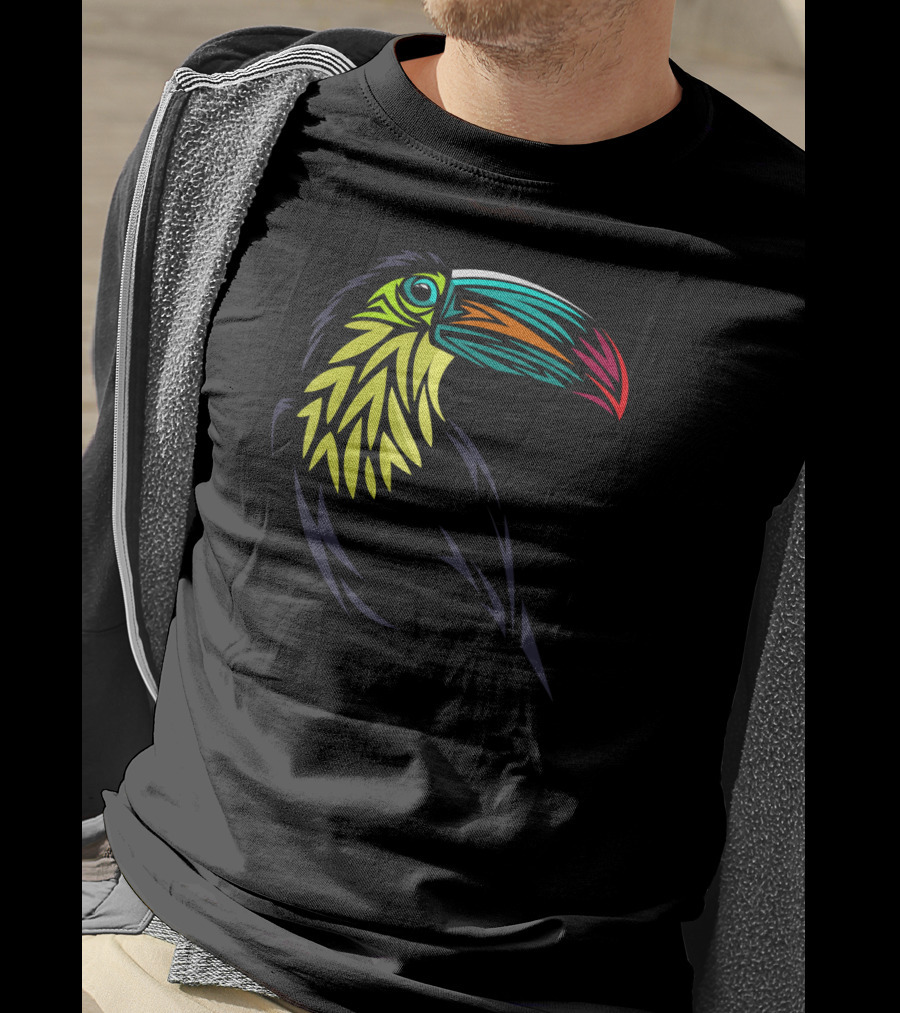 Tribal Toucan Colorful Graphic Cute T-Shirt