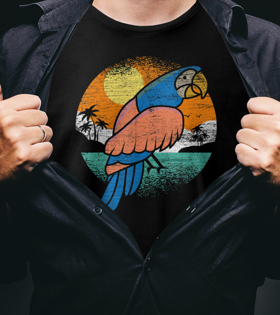 Tropic Sunset Parrot Bird Wildlife T-Shirt