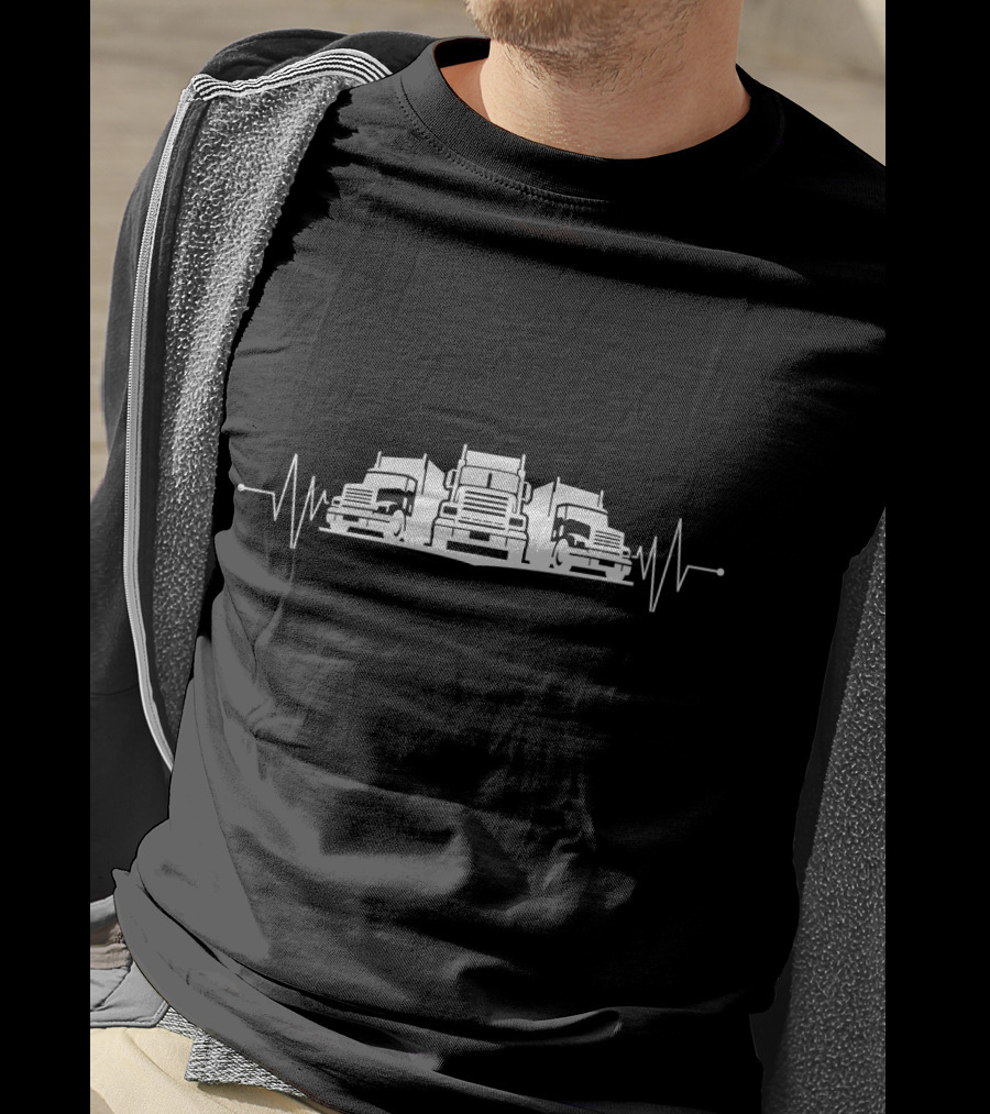 Truck Driver Trucker Dad Father's Pulse Trucks T-Shirt