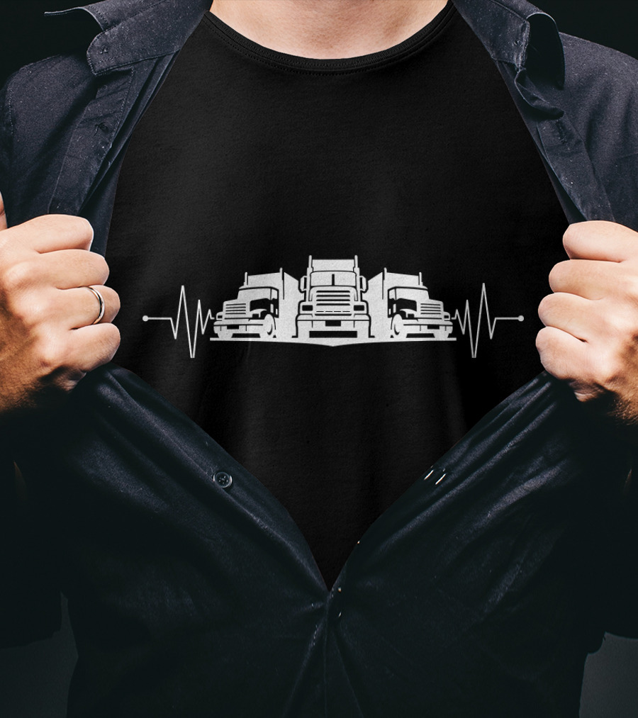 Truck Driver Trucker Dad Father's Pulse Trucks T-Shirt