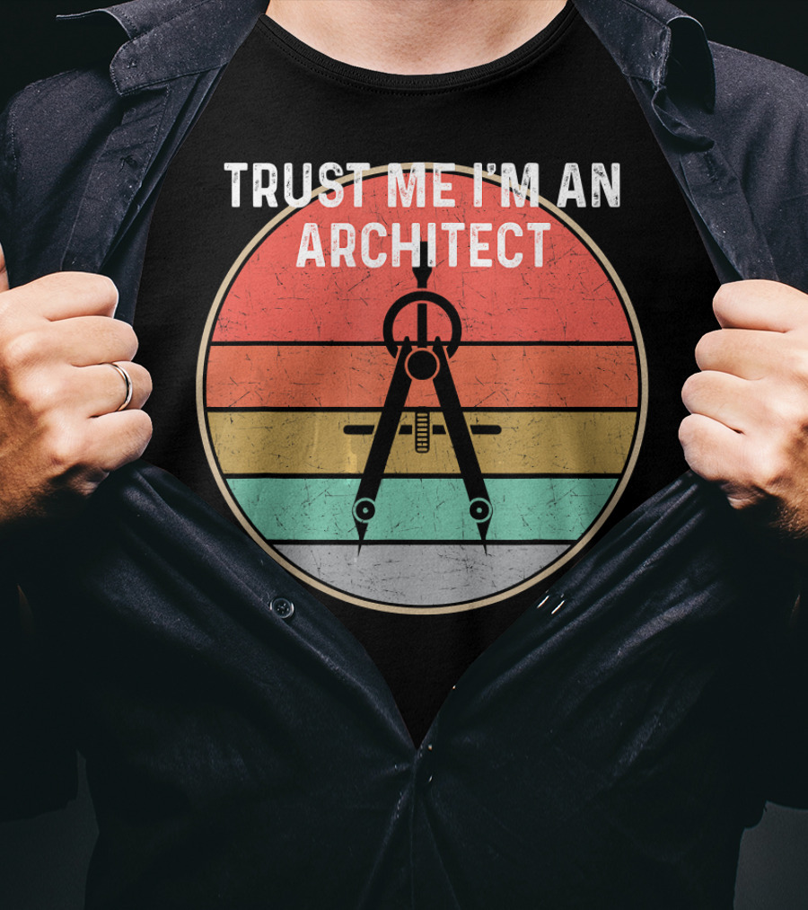 Trust Me I'm An Architect Retro Compass T-Shirt