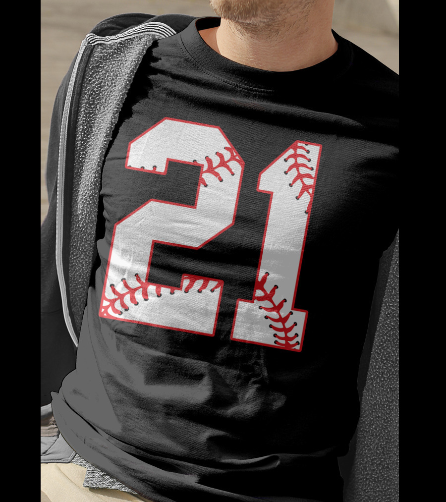 Twenty First Birthday Party 21th Baseball Number T-Shirt