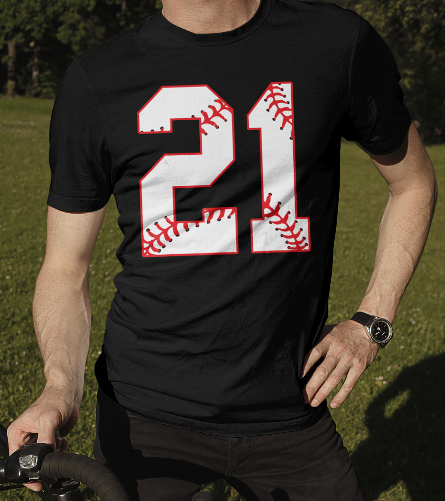 Twenty First Birthday Party 21th Baseball Number T-Shirt