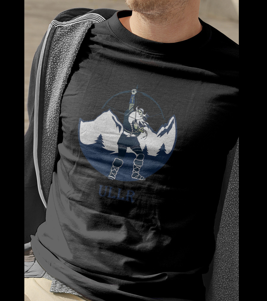 Ullr Norse God Of Archery With Bow In Nordic Mountain Scene T-Shirt